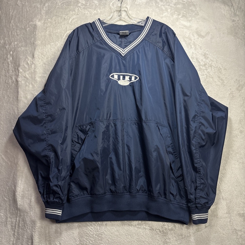 Vintage Nike Windbreaker Pullover White Tag Size XL Navy Blue